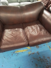 Load image into Gallery viewer, Brown Leather Two Seater Sofa