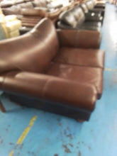 Load image into Gallery viewer, Brown Leather Two Seater Sofa