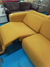Load image into Gallery viewer, Mustard Two Seater Electric Reclining Sofahttps://cdn.shopify.com/shopifycloud/web/assets/v1/vite/client/en/assets/shopify-glyph-white-d937213d06f1.svg