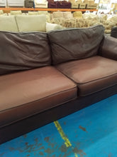 Load image into Gallery viewer, Brown Large Two Seater Leather Sofa