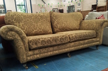 Load image into Gallery viewer, Gold Patterned Three Seater Sofa