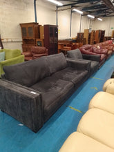 Load image into Gallery viewer, Grey Three Seater Sofa & Armchair