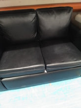 Load image into Gallery viewer, Black Leather Two Seater Sofa