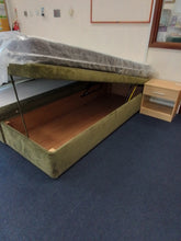 Load image into Gallery viewer, Green Kingsize Ottoman Bed Base