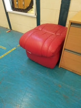 Load image into Gallery viewer, Red Leather Pouffe