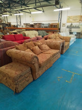 Load image into Gallery viewer, Three & Two Seater Sofa & Footstool