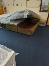 Load image into Gallery viewer, Green Kingsize Ottoman Bed Base