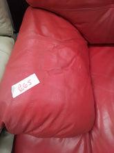 Load image into Gallery viewer, Three Seater Red Leather Sofa