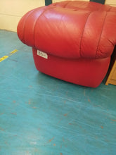 Load image into Gallery viewer, Red Leather Pouffe