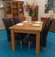 Load image into Gallery viewer, Dining Table & 4 Brown Leather Effect Chairs