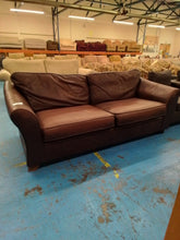 Load image into Gallery viewer, Brown Large Two Seater Leather Sofa