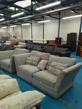 Load image into Gallery viewer, Grey 3 seater sofa and armchair