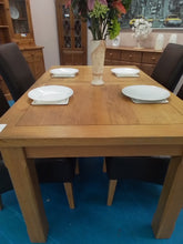 Load image into Gallery viewer, Dining Table & 4 Brown Leather Effect Chairs