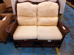 2 Seater Cane Conservatory Settee