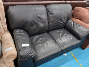 Black Leather 2 Seater Sofa