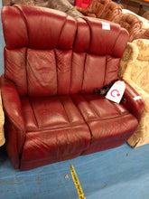 Load image into Gallery viewer, Dark Red Electric Leather Two Seater Recliner ** Please see description
