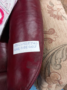 Dark Red Electric Leather Two Seater Recliner ** Please see description