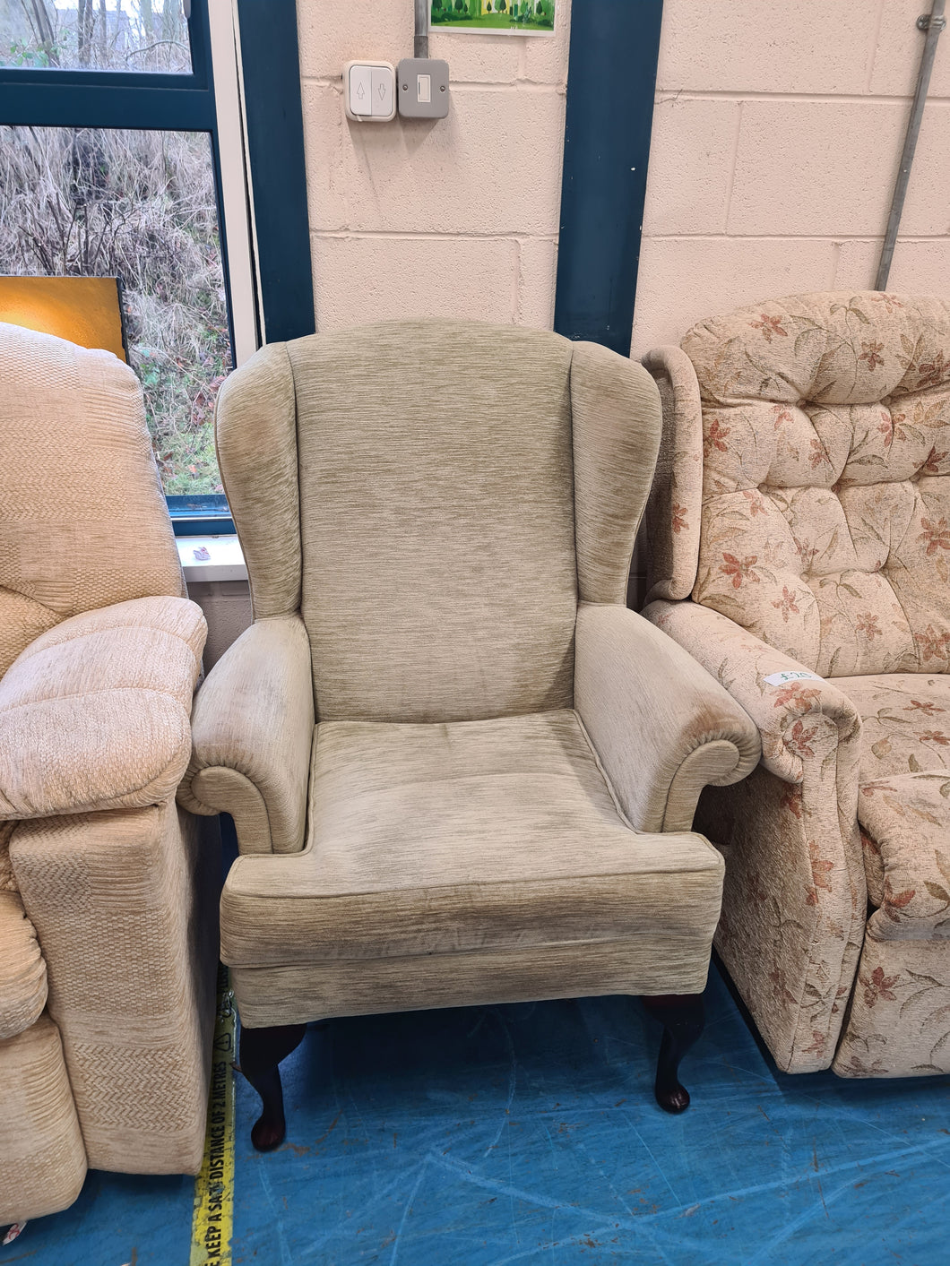 Green Wing Back Armchair