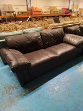 Load image into Gallery viewer, Brown Leather Three Seater/2 Seater Sofa &amp; Armchair
