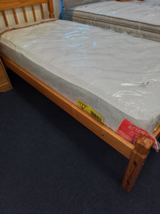 Pine Single Bedframe w/ Factory Return Mattress