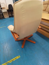 Load image into Gallery viewer, Cream Leather Swivel Chair
