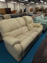 Load image into Gallery viewer, Cream Leather Three Seater Sofa
