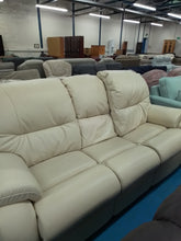 Load image into Gallery viewer, Cream Leather Three Seater Sofa
