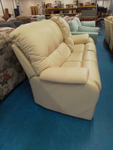 Load image into Gallery viewer, Cream Leather Three Seater Sofa
