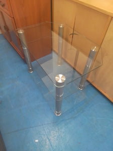 Glass clear TV stand