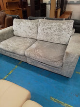 Load image into Gallery viewer, Silver Crushed Velvet Two Seater Sofa
