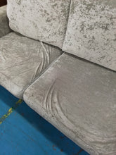 Load image into Gallery viewer, Silver Crushed Velvet Two Seater Sofa
