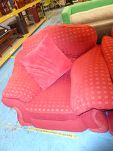 Load image into Gallery viewer, Red Fabric Three Seater Sofa and 2 Armchairs
