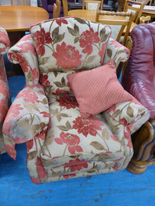 Red Floral Three Piece Suite