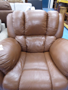 Brown Leather Manual Recliner Armchair