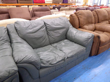 Load image into Gallery viewer, Green Leather Two x Two Seater Sofas

