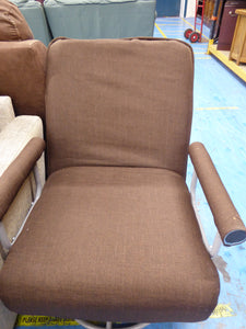 Brown Fabric Fold out Lounge Chair