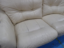 Load image into Gallery viewer, Cream Leather Two Seater Sofa
