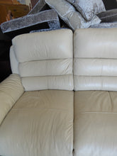 Load image into Gallery viewer, Cream Leather Two Seater Recliner Sofa
