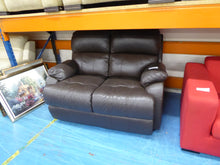 Load image into Gallery viewer, Two Seater Brown Leather Sofa
