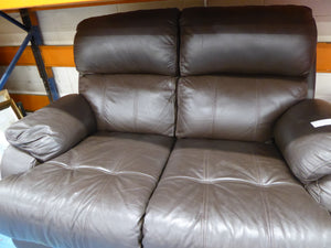 Two Seater Brown Leather Sofa