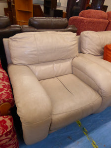 Large Leather Sofa & Armchair