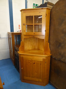 Pine Corner Display Cabinet