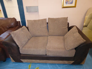 Brown Jumbo Cord Two Seater Sofa
