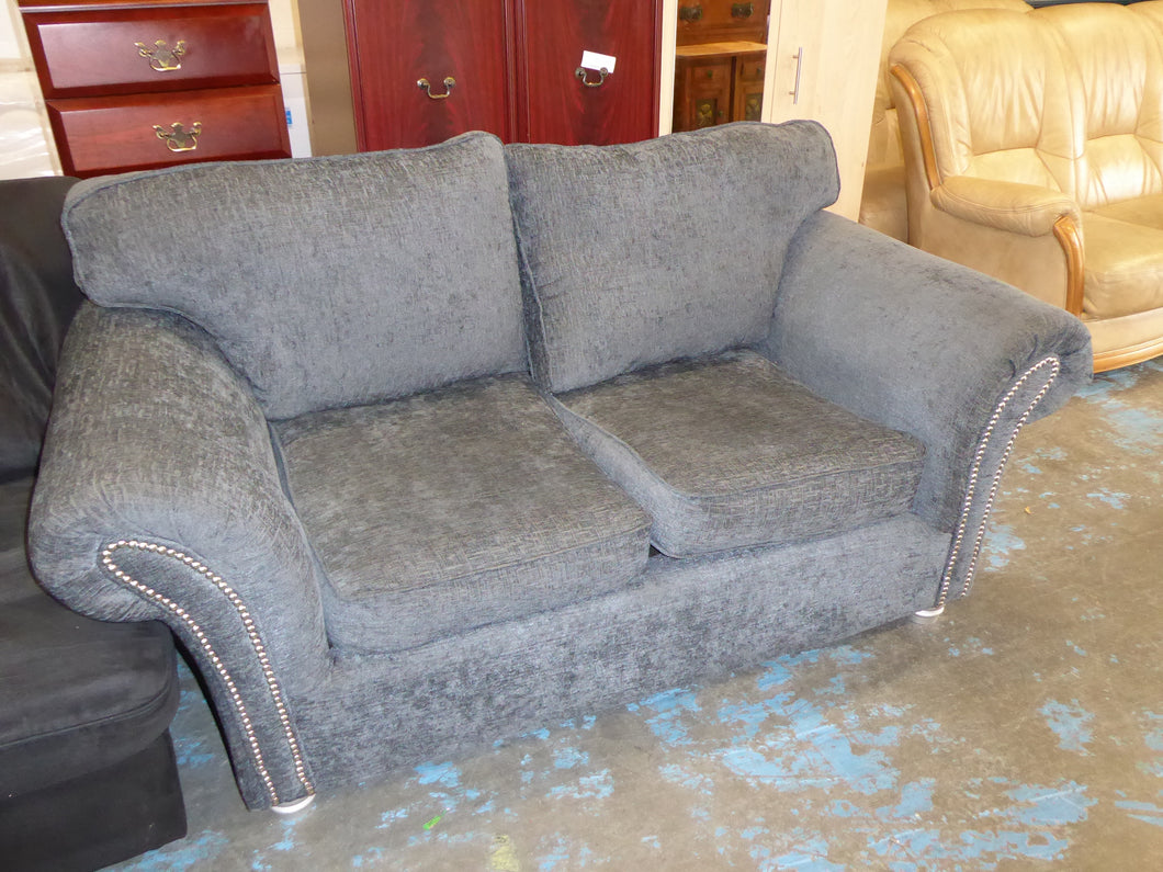 Two Seater Grey Studded Sofa