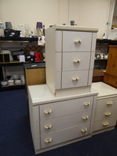 Load image into Gallery viewer, White Chest of Drawers &amp; Bedside Cabinet

