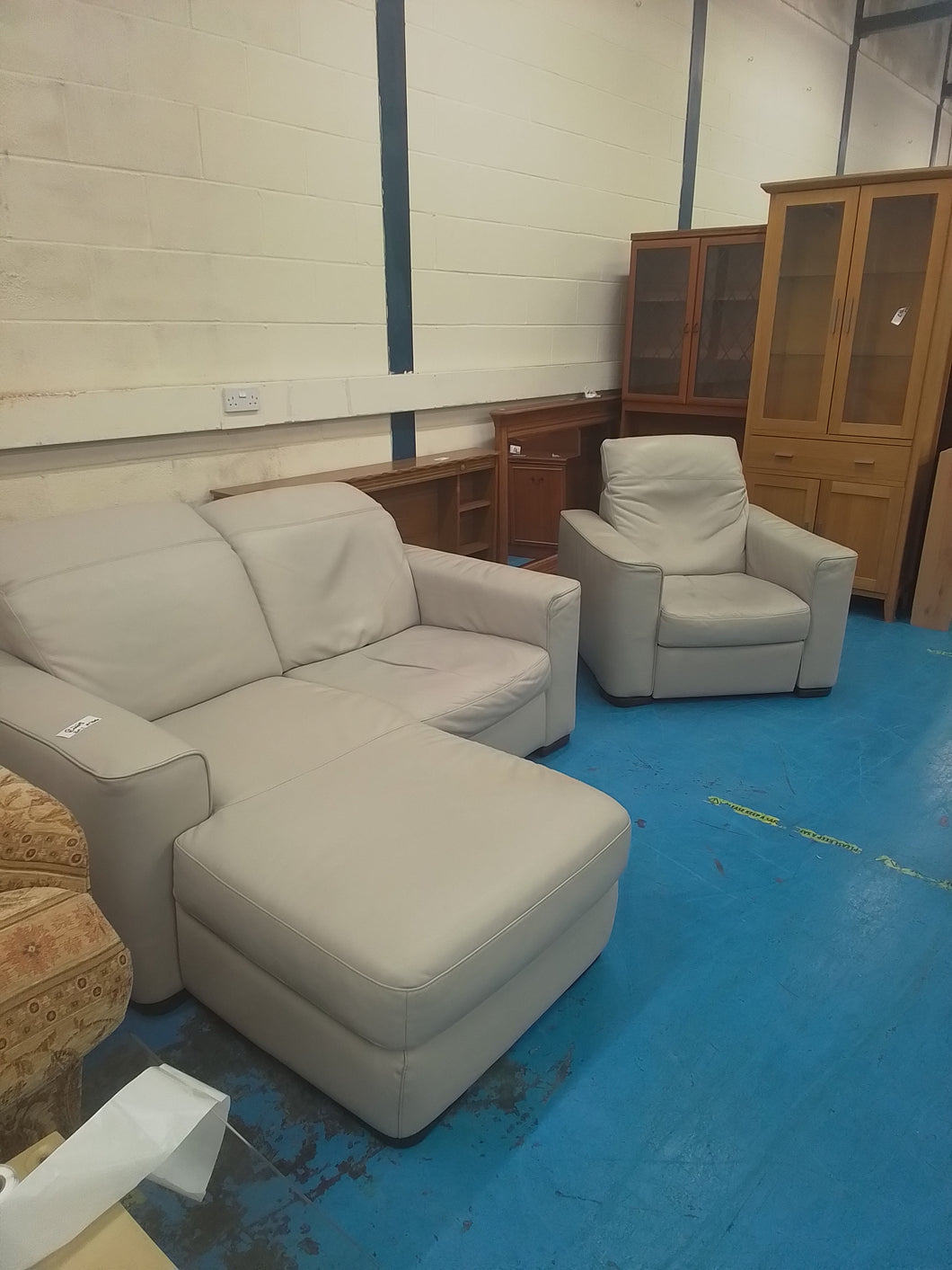 Two Seater L Shaped Sofa & Armchair