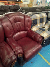 Load image into Gallery viewer, Burgundy Leather Three Piece Suite
