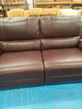 Load image into Gallery viewer, Brown Leather Three Seater Sofa
