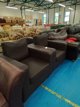 Load image into Gallery viewer, Pair of Black Leather Look Armchairs

