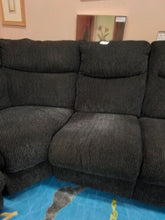 Load image into Gallery viewer, Black Corner Sofa &amp; Footstool
